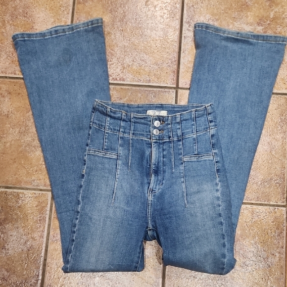 We The Free Denim - We The Free High Rise Blue Flare Jeans Womems Size 27